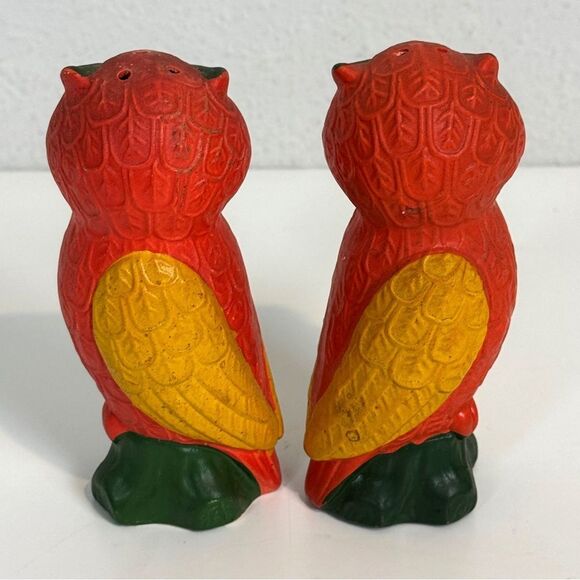 Vintage Ceramic Owl Salt & Pepper Shakers Made in Japan 70s - Picture 4 of 9